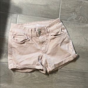Pink denim shorts